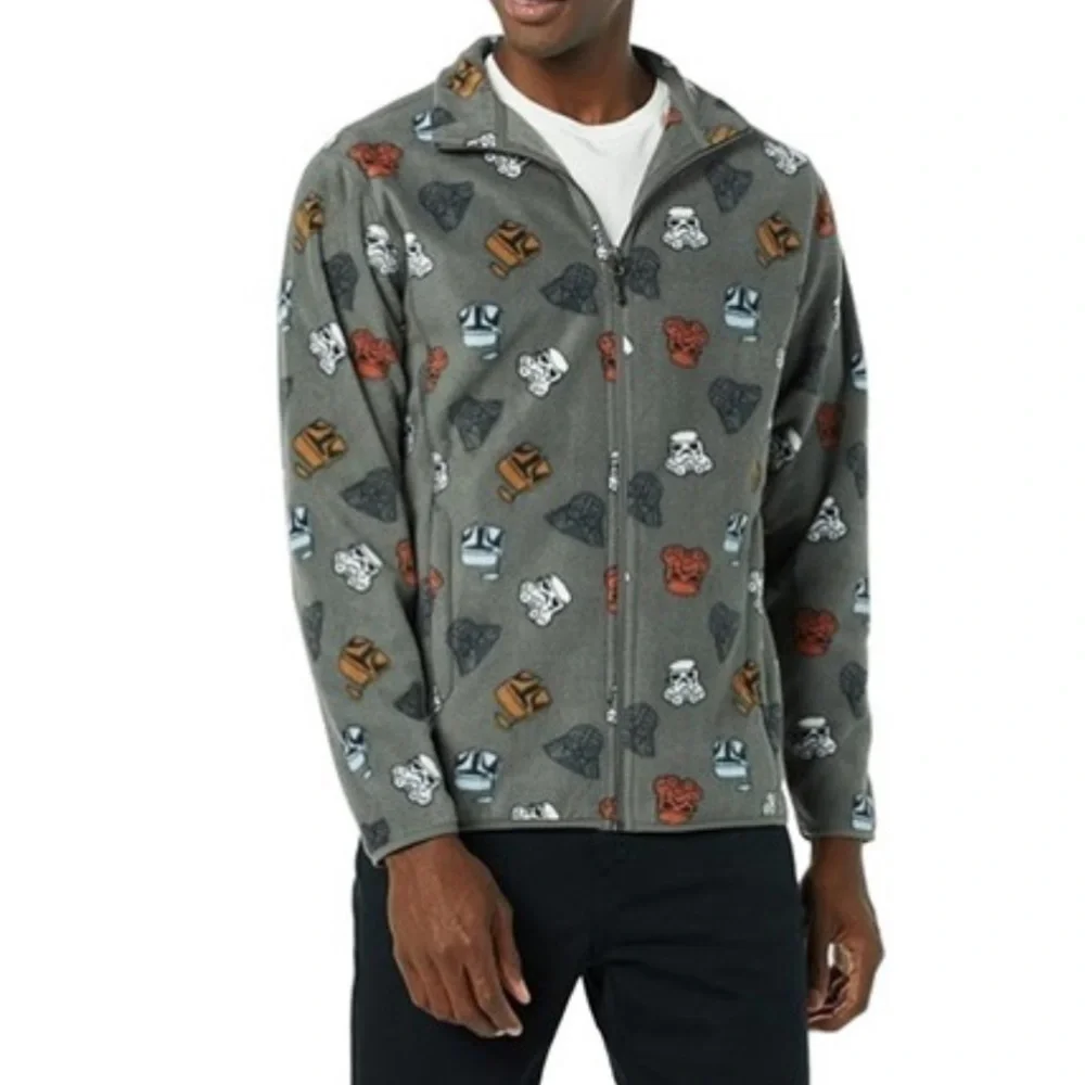 Disney Star Wars Storm Trooper Polar Fleece Full Zip Sweatshirt Jacket NEW Large